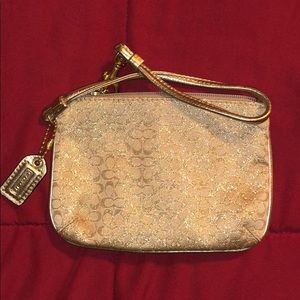 Coach Metallic Gold Wristlet